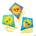 30" x 28" Cool Sun Funny Face Plastic Kites with Tail - 12 Pc.