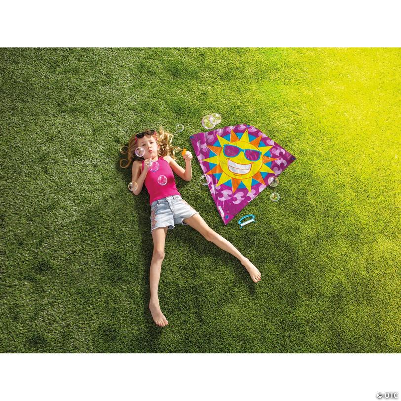 30" x 28" Cool Sun Funny Face Plastic Kites with Tail - 12 Pc.
