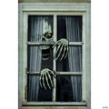 31 1/2" x 47 1/4" Halloween Skull & Hands Scary Window Frame Hanging Decoration