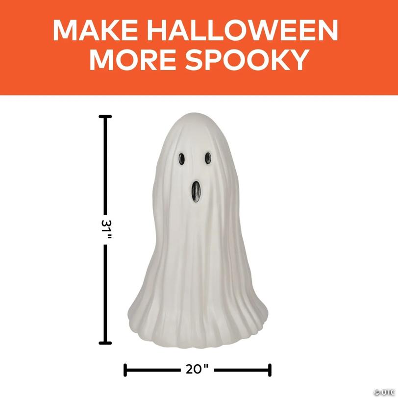 31" Light-Up Surprised Ghost Blow Mold Figure Tabletop Halloween Decoration
