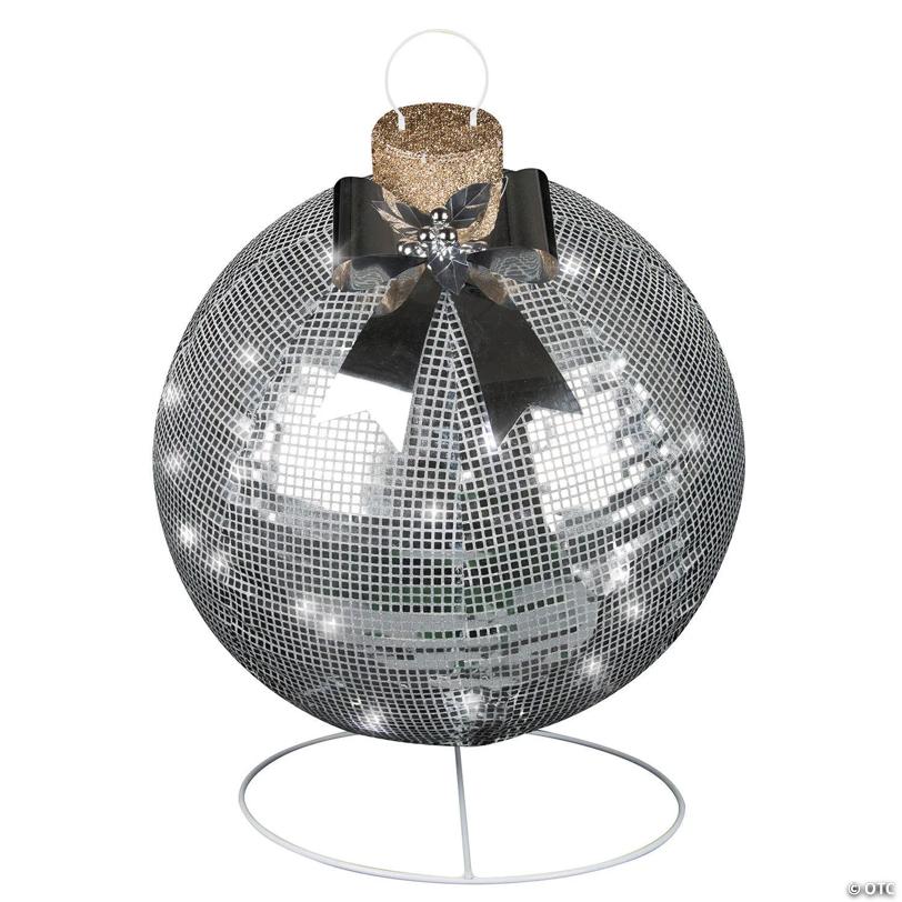 32" Disco Sparkle Silver Christmas Ornament Outdoor Yard Decoration