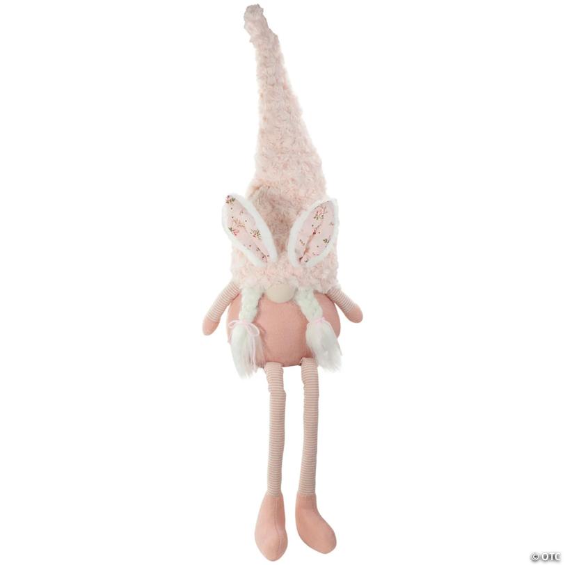 32" Sitting Easter Gnome with Bunny Ears and Dangling Legs