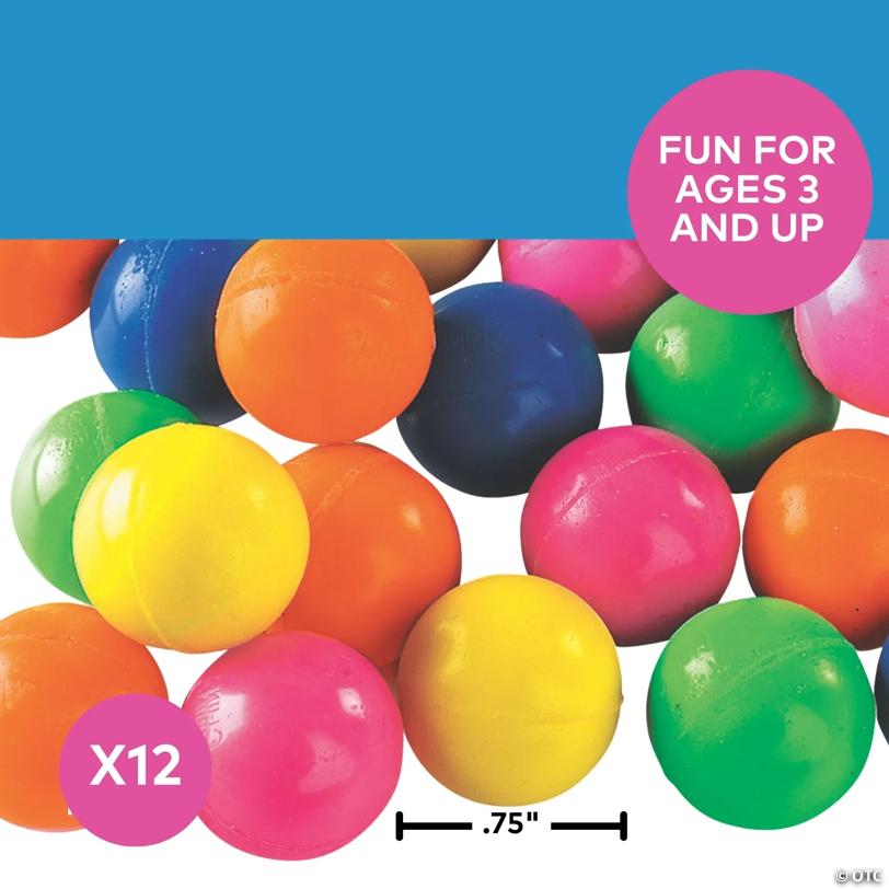3/4" Bulk 144 Pc. Mini Bright Neon Rubber Bouncing Balls