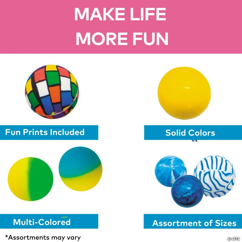 3/4" - 1 1/2" Mega Bulk 240 Pc. Mini Rubber Bouncy Ball Assortment