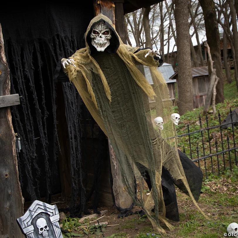 35 1/4" x 6 Ft. Hanging Grim Reaper Animated Prop Halloween Decoration