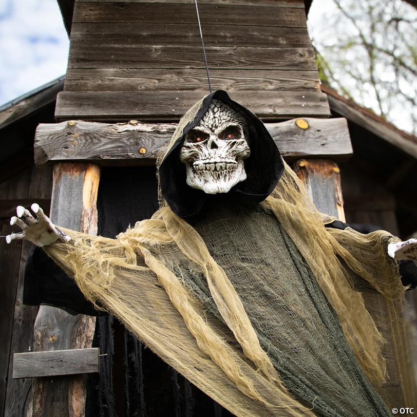 35 1/4" x 6 Ft. Hanging Grim Reaper Animated Prop Halloween Decoration