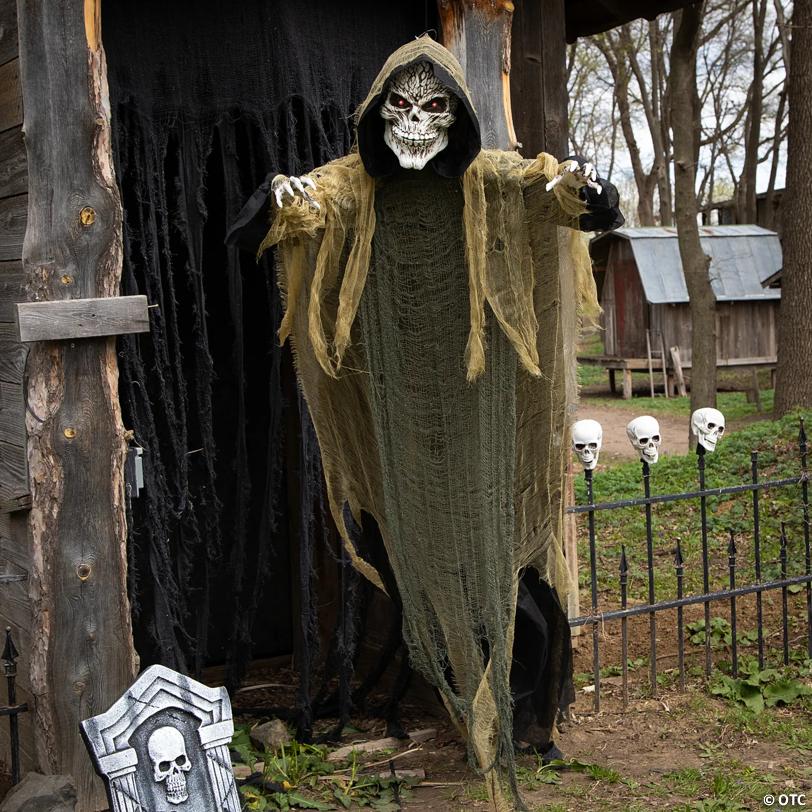 35 1/4" x 6 Ft. Hanging Grim Reaper Animated Prop Halloween Decoration