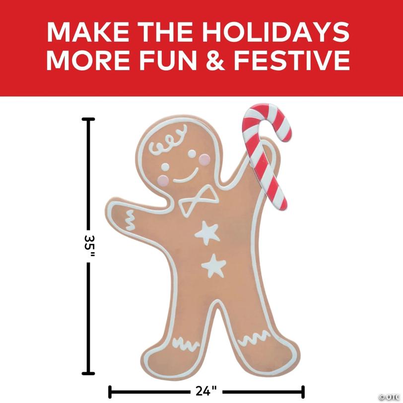 35 3/4" Iron Gingerbread Boy Christmas Decoration