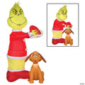 35" Airblown® Animated Grinch Putting Santa Hat on Max Inflatable Christmas Outdoor Yard Decor
