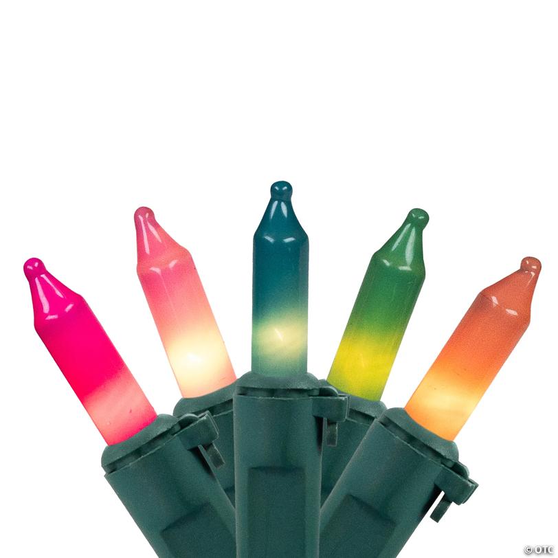 35 Count Pastel Multi-Color Mini Easter Light Set  7ft Green Wire