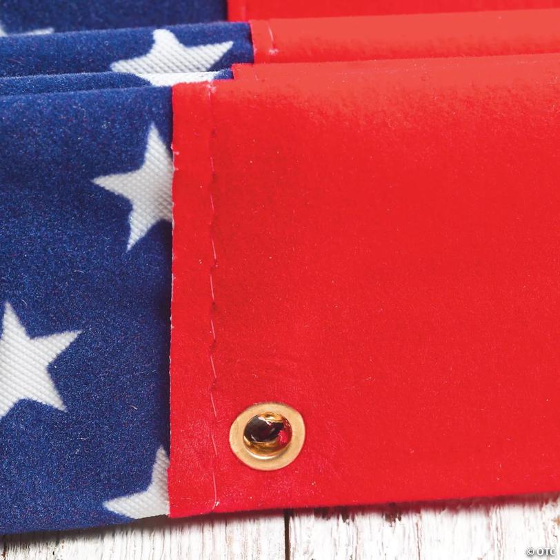 35" x 19" Cloth Patriotic Flag Flocked Bunting