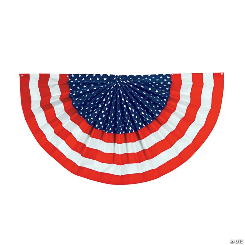 35" x 19" Cloth Patriotic Flag Flocked Bunting