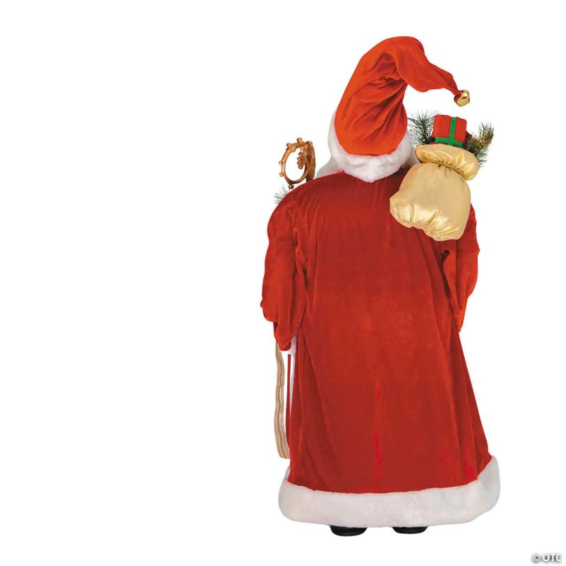 36 1/2" Santa Figure with Bag of Presents & Staff Christmas Decoration