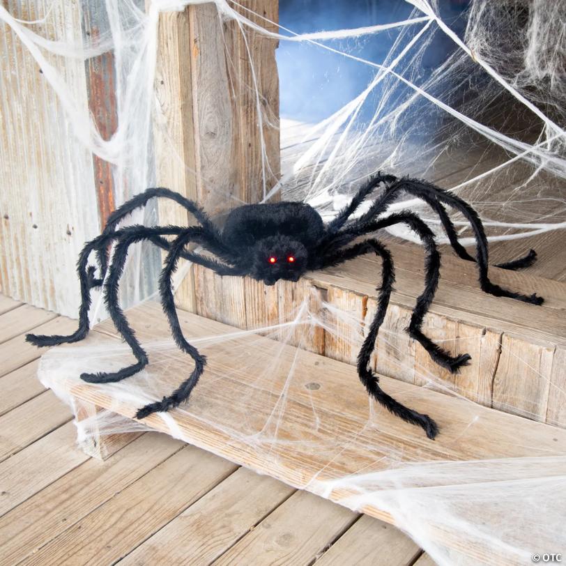 36 1/2" x 5 Ft. 1 3/4" Black Spider with Light-Up Eyes Halloween Decoration