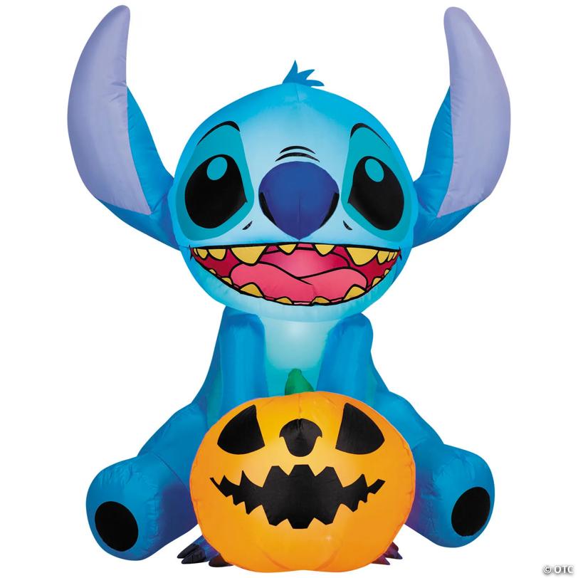 36" Airblown® Inflatable Lilo & Stitch™ Stitch with Jack-O'-Lantern Halloween Outdoor Yard Decoration