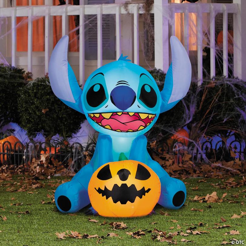 36" Airblown® Inflatable Lilo & Stitch™ Stitch with Jack-O'-Lantern Halloween Outdoor Yard Decoration