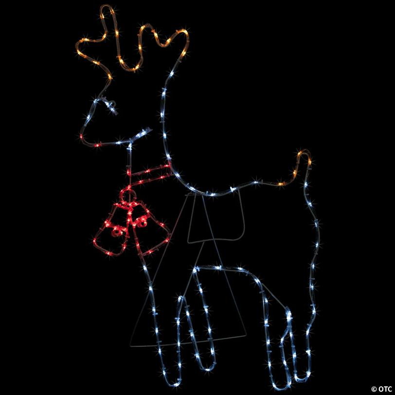 36" Lighted Standing Reindeer Silhouette Outdoor Christmas Decor