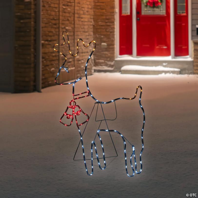 36" Lighted Standing Reindeer Silhouette Outdoor Christmas Decor