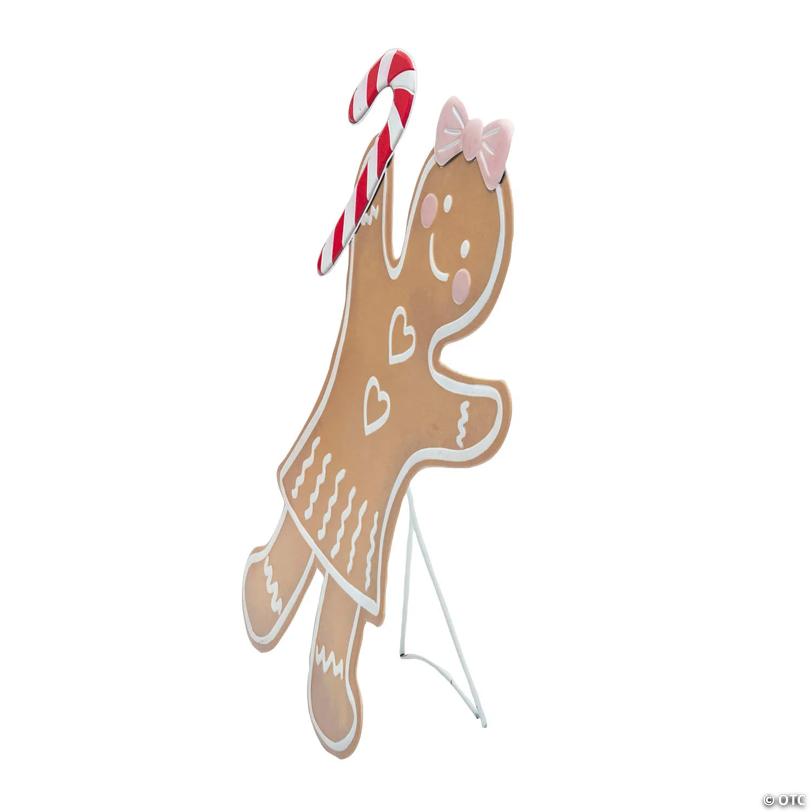 37 3/4" Iron Gingerbread Girl Christmas Decoration