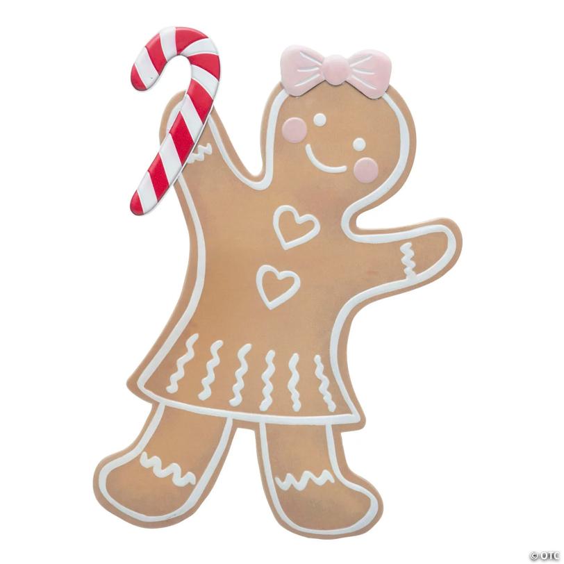 37 3/4" Iron Gingerbread Girl Christmas Decoration