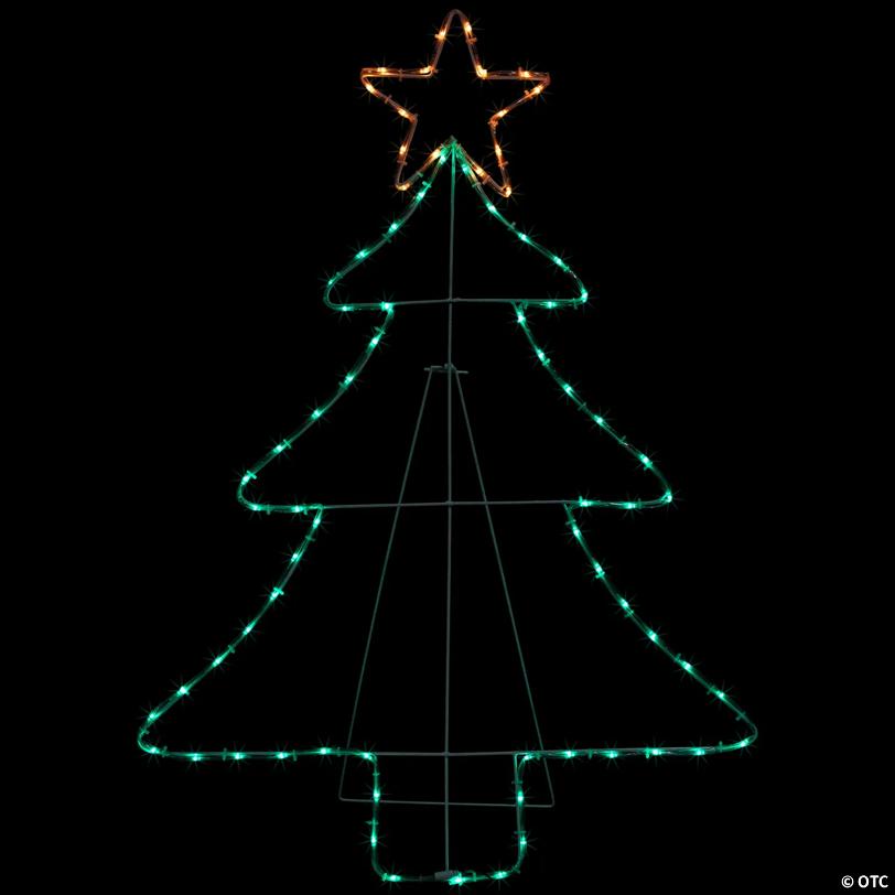 38.5" Lighted Christmas Tree Silhouette Outdoor Christmas Decor