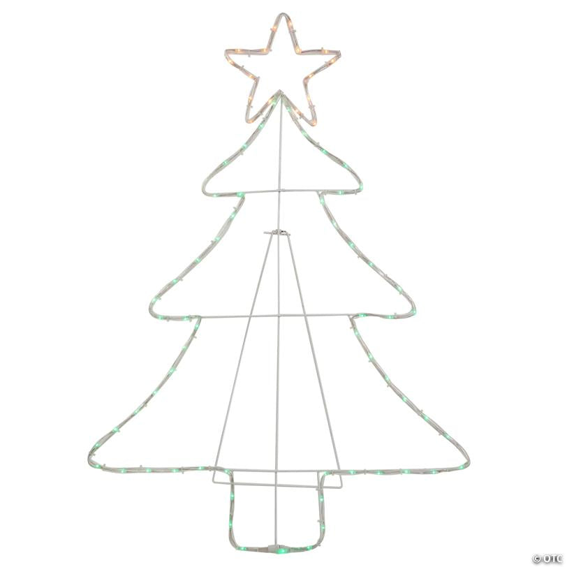 38.5" Lighted Christmas Tree Silhouette Outdoor Christmas Decor