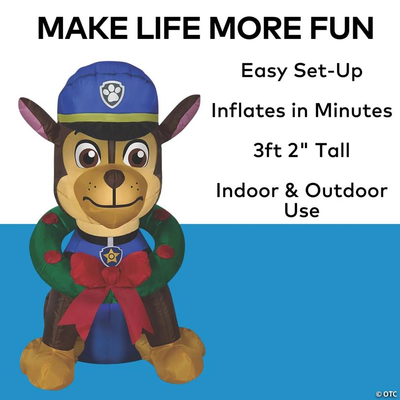 38" Airblown® Inflatable Paw Patrol™ Chase with LED Lights Christmas Yard Decoration
