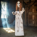 39 1/4" Hanging Girl Red-Haired Light-Up Doll with Separated Head Halloween Decoration