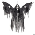 39 1/4" x 35 1/2" Hanging Winged Reaper Animated Prop Halloween Decoration