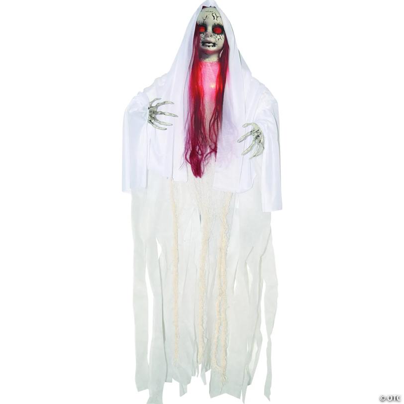 39" Hanging Lightup Ghost Doll Decoration