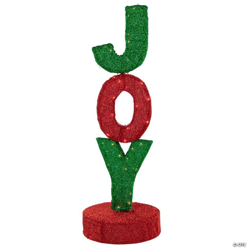 39" Lighted Red and Green 'Joy' Outdoor Christmas Sign