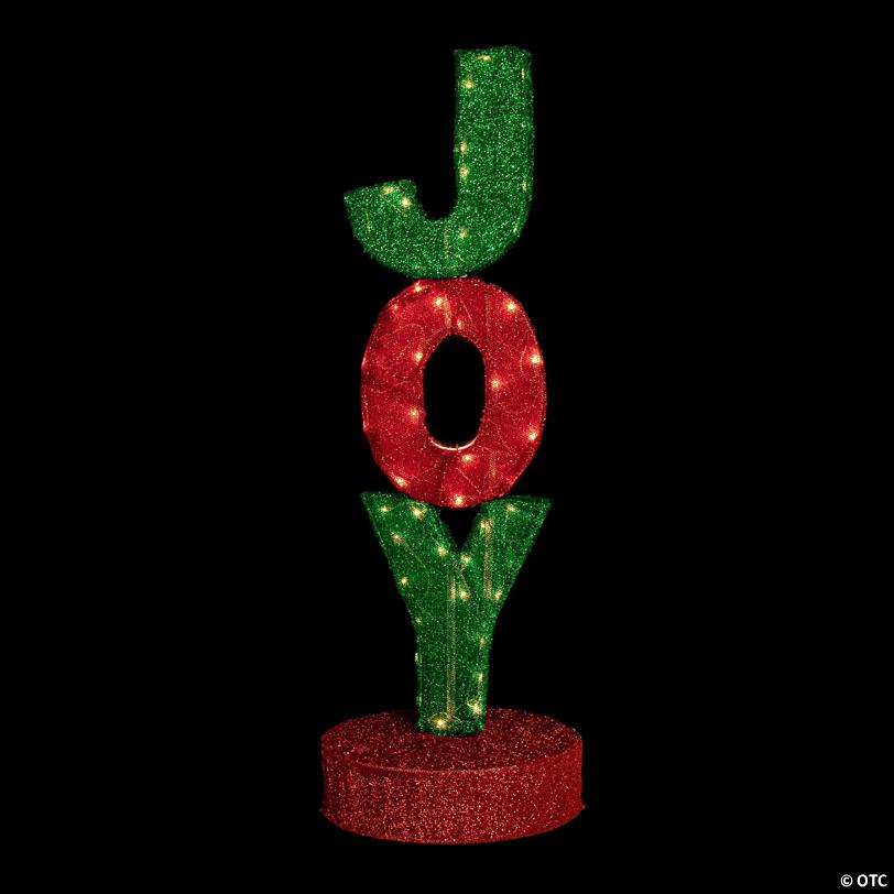 39" Lighted Red and Green 'Joy' Outdoor Christmas Sign