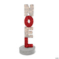 39" Lighted Red and Silver Noel Outdoor Christmas Sign Decoration