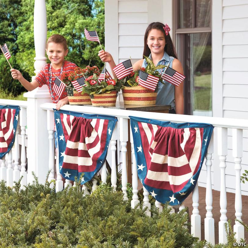 39" x 21" Vintage-Styled Patriotic Americana Canvas Buntings - 4 Pc.