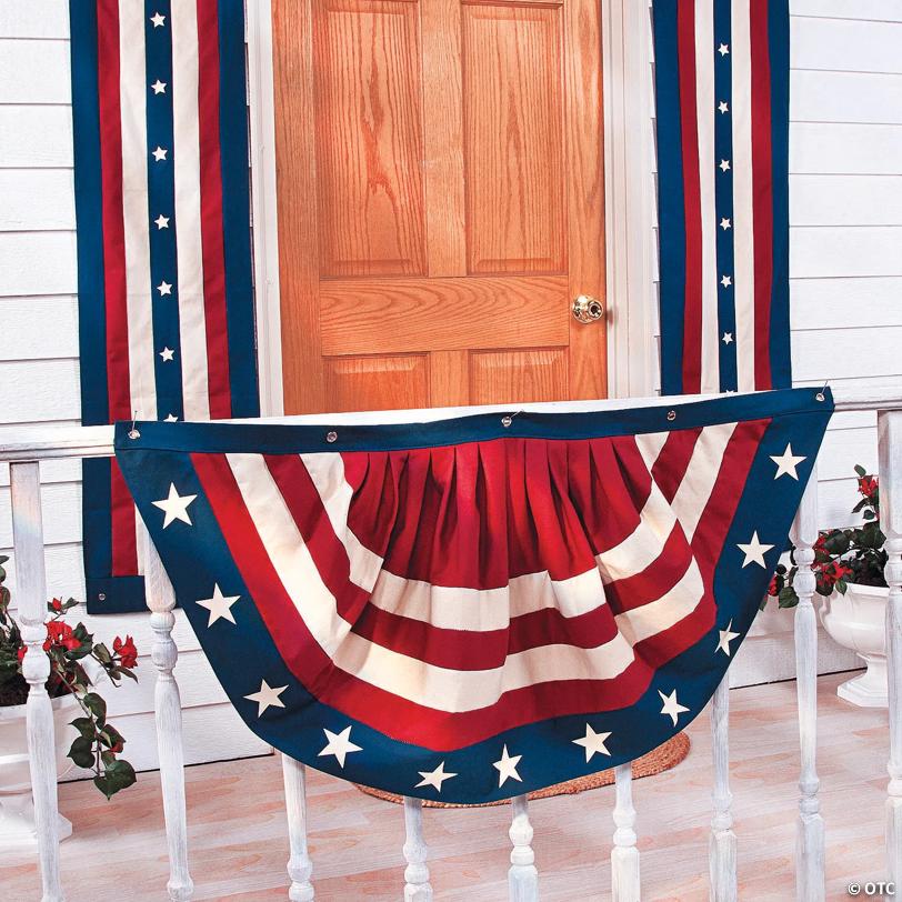 39" x 21" Vintage-Styled Patriotic Americana Canvas Buntings - 4 Pc.