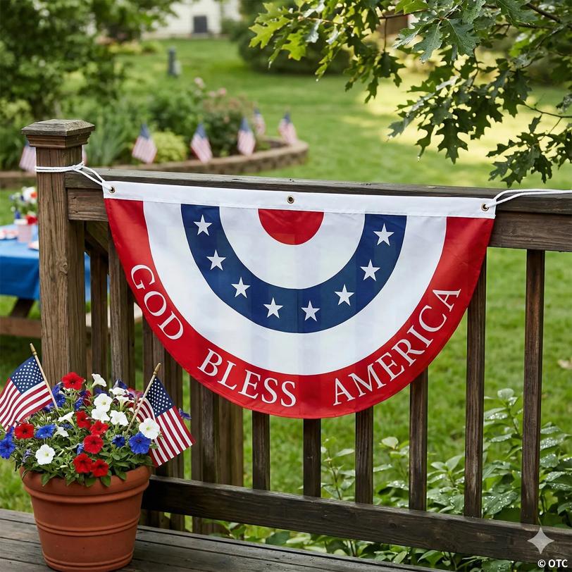 39" x 22" God Bless America Bunting