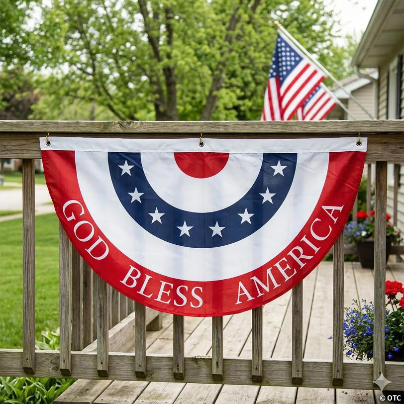 39" x 22" God Bless America Bunting