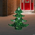 3D Lighted Christmas Tree Outdoor Decoration - 20" - Green and White - Clear Lights