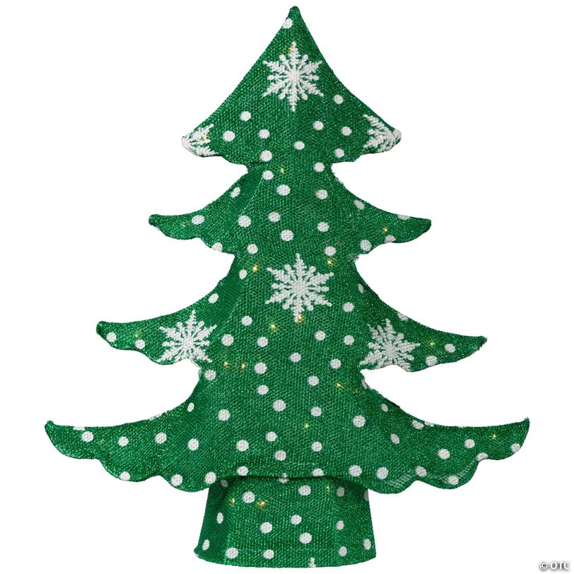 3D Lighted Christmas Tree Outdoor Decoration - 20" - Green and White - Clear Lights