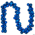 3-Finish Shatterproof Ball Christmas Garland - 6' Proper 3.5" - Blue - Unlit