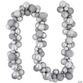 3-Finish Shatterproof Ball Christmas Garland - 6' Proper 3.5" - Silver - Unlit