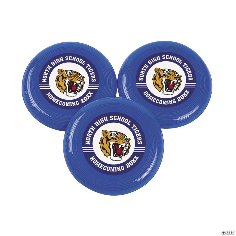 3 1/2" Bulk 72 Pc. Personalized Custom Photo Mini Blue Team Spirit Flying Discs