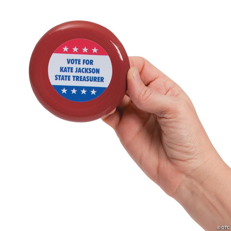 3 1/2" Bulk 72 Pc. Personalized Mini Patriotic Flying Disc Toys