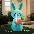 3 1/2 ft. Easter Whimsy Blue Bunny with Carrot Airblown Decoration