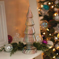 3 1/2" x 11" Iridescent Christmas Tree Glass Tabletop Centerpiece