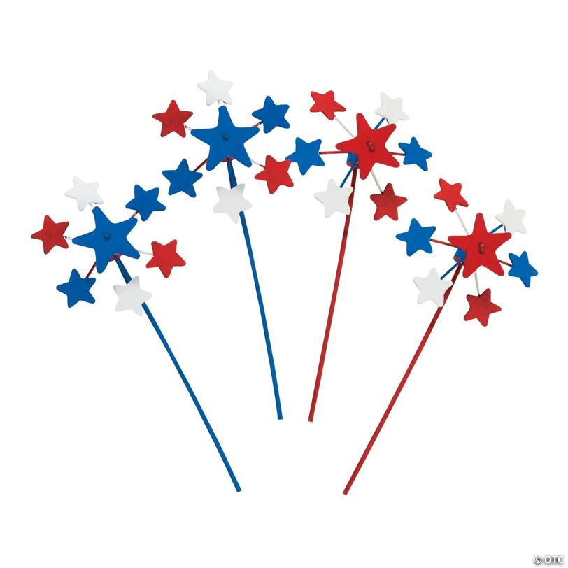 3 1/2" x 8 1/2" DIY Mini Wooden Star Pinwheels – 12 Pc.