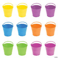 3 1/4" Mini Bright Colors Plastic Favor Pails - 12 Pc.