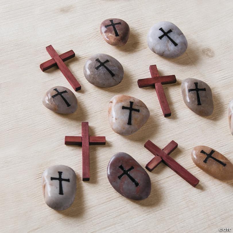 3" Bulk 48 Pc. Religious Plain Wooden Brown Mini Cross Handouts