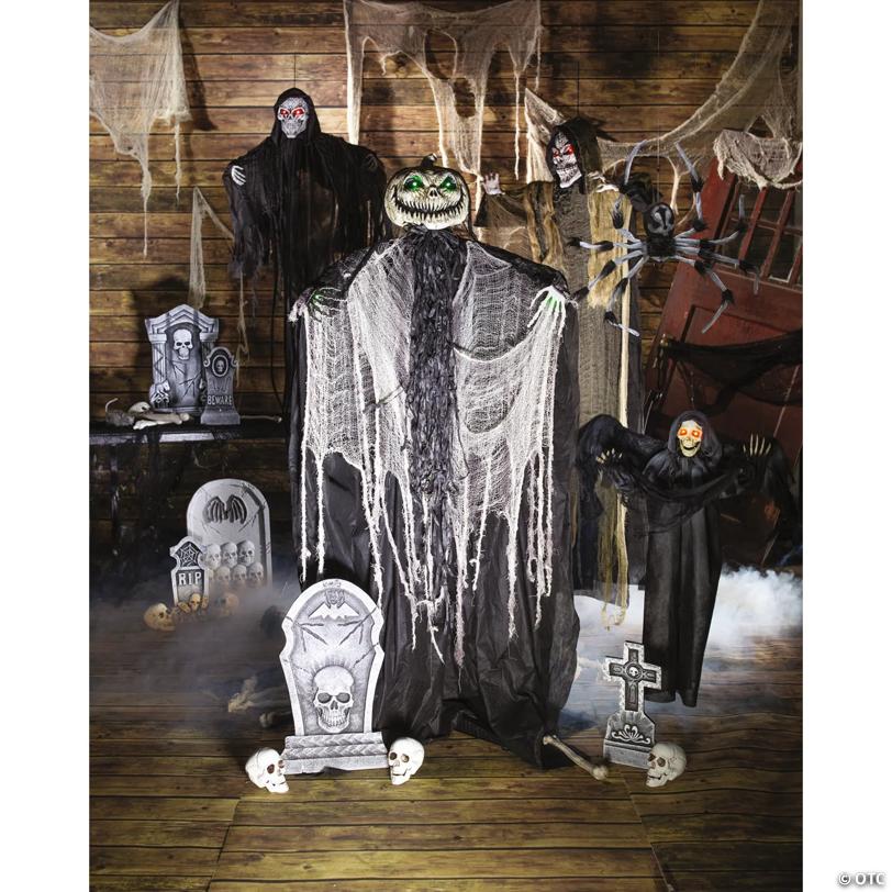 3 Ft. Hanging Grim Reaper with Wings Animated Prop Halloween Decoration
