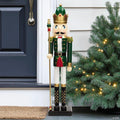 3 Ft. Large Classic Green Wood Holiday Nutcracker with Scepter